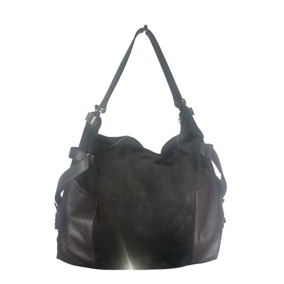 L.K. Bennett Brown Leather Suede Shoulder Bag Tote Slouchy Classic Elegant - Picture 11 of 13